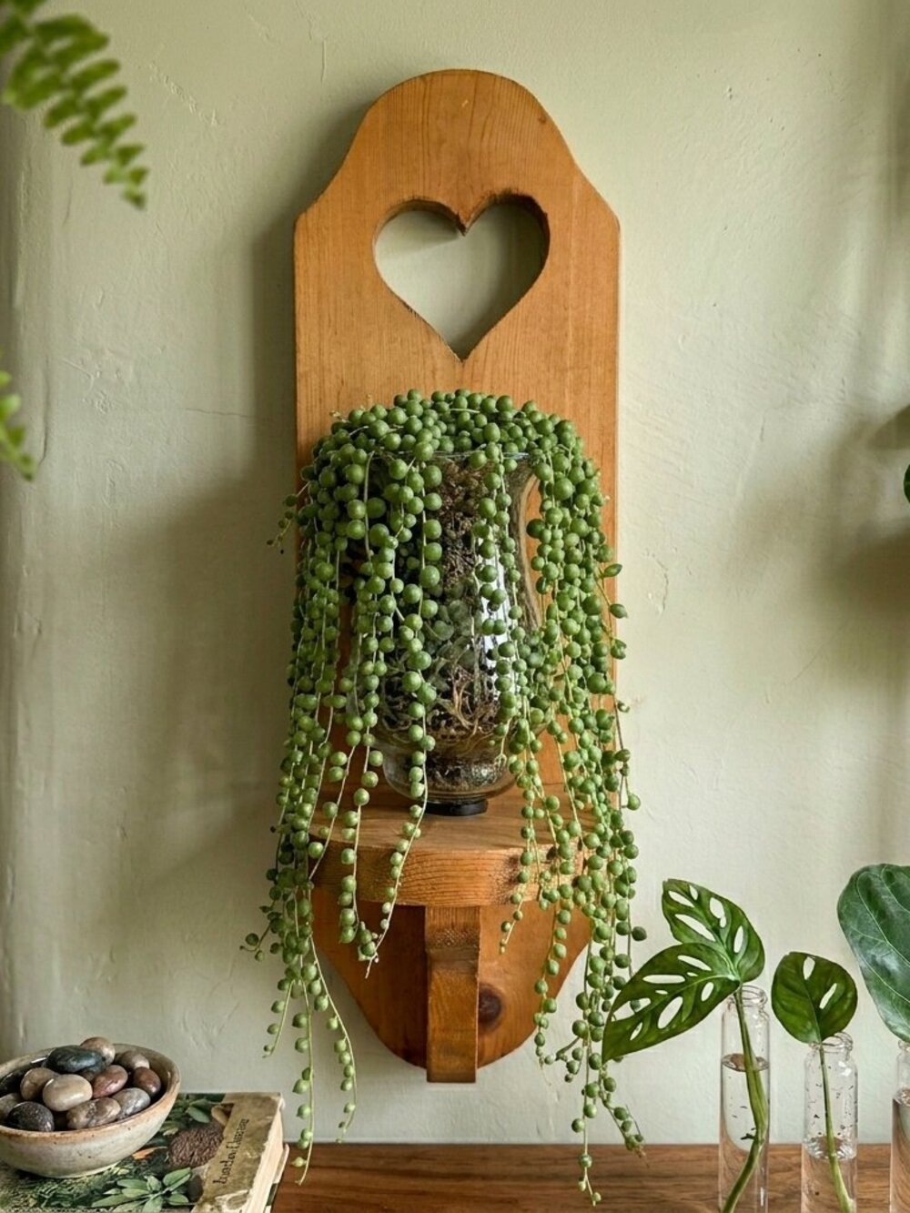 Vtg Wall Sconce Candle Holder Heart Cottagecore Country Farm Primitive